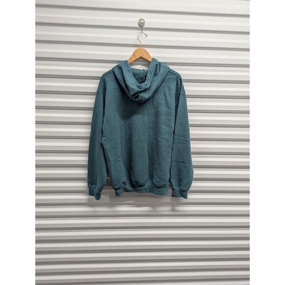Fruit of the Loom Size Large Greenish Blue Zip Front Hoodie - Picture 5 of 6